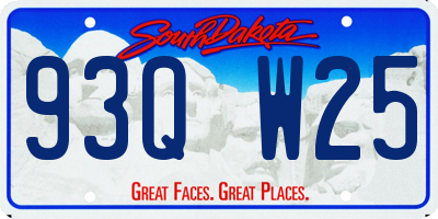 SD license plate 93QW25