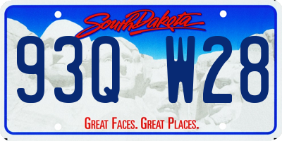 SD license plate 93QW28