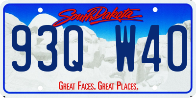 SD license plate 93QW40