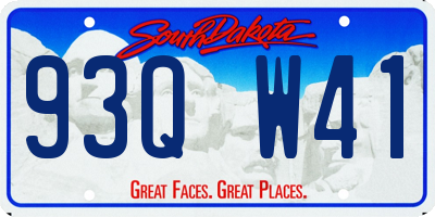 SD license plate 93QW41
