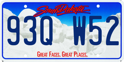 SD license plate 93QW52