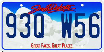 SD license plate 93QW56