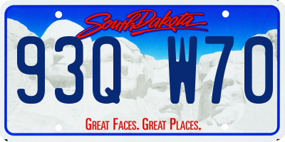 SD license plate 93QW70