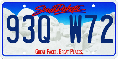 SD license plate 93QW72