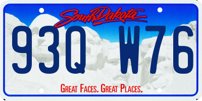 SD license plate 93QW76