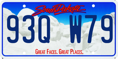 SD license plate 93QW79