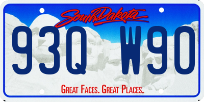 SD license plate 93QW90