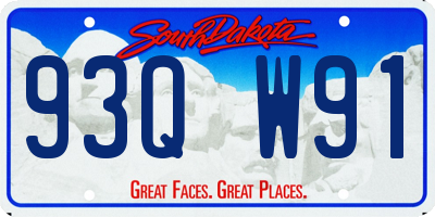 SD license plate 93QW91