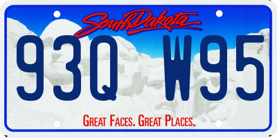 SD license plate 93QW95