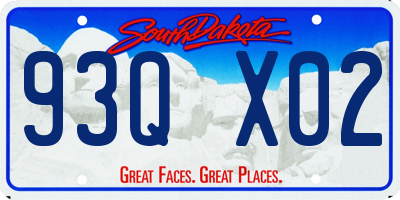 SD license plate 93QX02