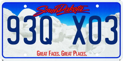SD license plate 93QX03