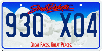 SD license plate 93QX04