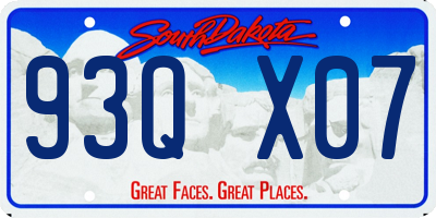 SD license plate 93QX07