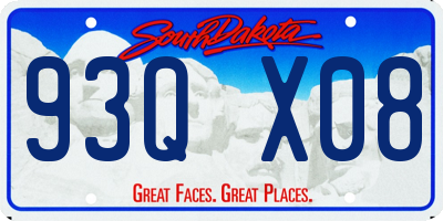 SD license plate 93QX08