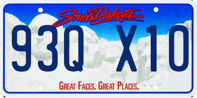 SD license plate 93QX10