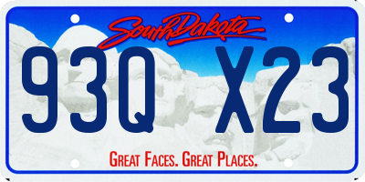 SD license plate 93QX23