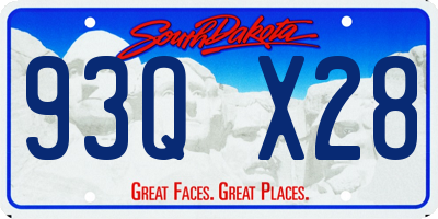 SD license plate 93QX28