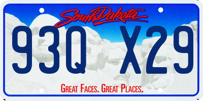 SD license plate 93QX29