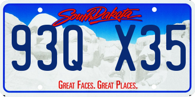 SD license plate 93QX35