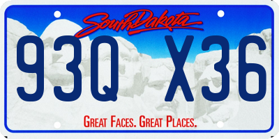 SD license plate 93QX36