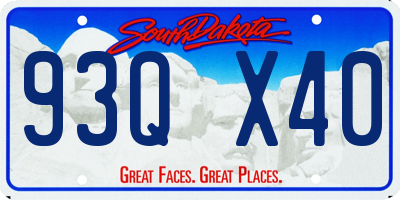 SD license plate 93QX40