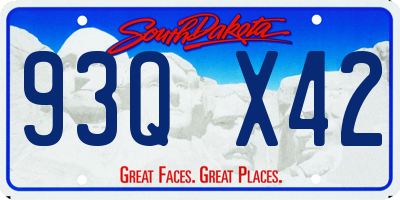 SD license plate 93QX42