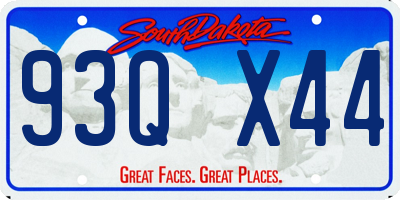 SD license plate 93QX44