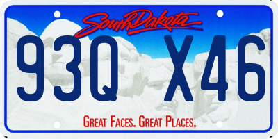 SD license plate 93QX46