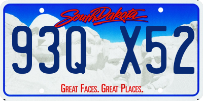 SD license plate 93QX52