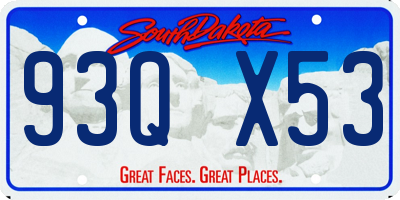 SD license plate 93QX53