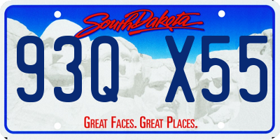 SD license plate 93QX55