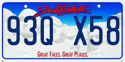 SD license plate 93QX58