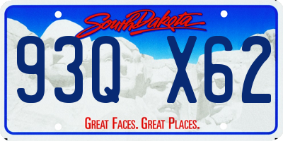 SD license plate 93QX62