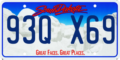 SD license plate 93QX69