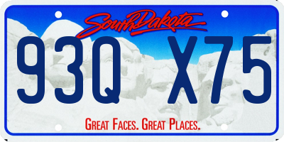 SD license plate 93QX75