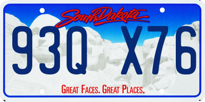 SD license plate 93QX76