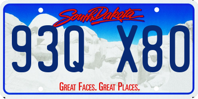 SD license plate 93QX80