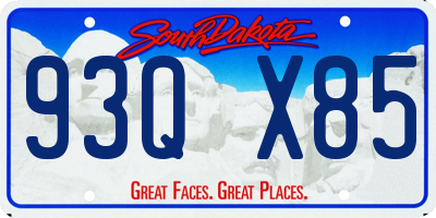 SD license plate 93QX85