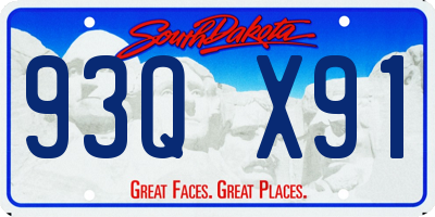SD license plate 93QX91