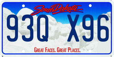 SD license plate 93QX96