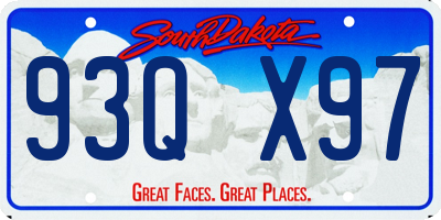 SD license plate 93QX97