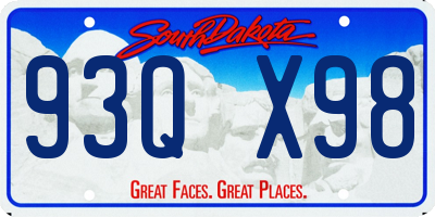 SD license plate 93QX98