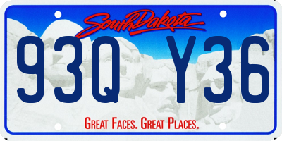 SD license plate 93QY36