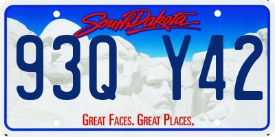SD license plate 93QY42