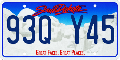SD license plate 93QY45