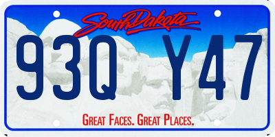 SD license plate 93QY47