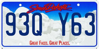 SD license plate 93QY63