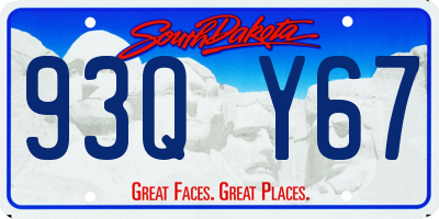 SD license plate 93QY67