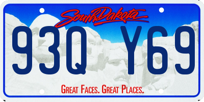 SD license plate 93QY69