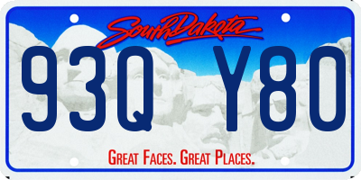 SD license plate 93QY80